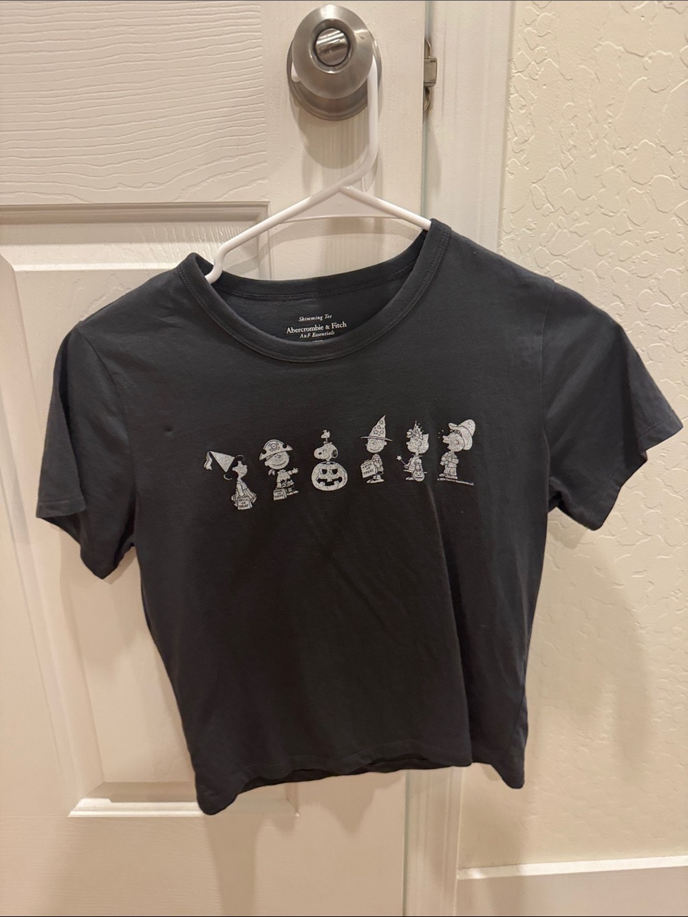 Abercrombie & Fitch Black Halloween Character Crop Tee